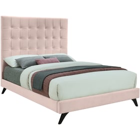 Meridian Furniture Elly Pink Velvet Queen Bed