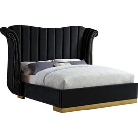 Meridian Furniture Flora Black Velvet King Bed