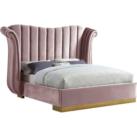 Design Edge Paxton  Pink Velvet Queen Bed