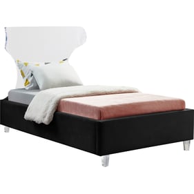 Meridian Furniture Ghost Black Velvet Twin Bed