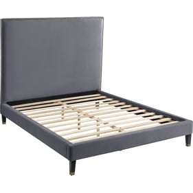 Meridian Furniture Harlie Grey Velvet Full Bed