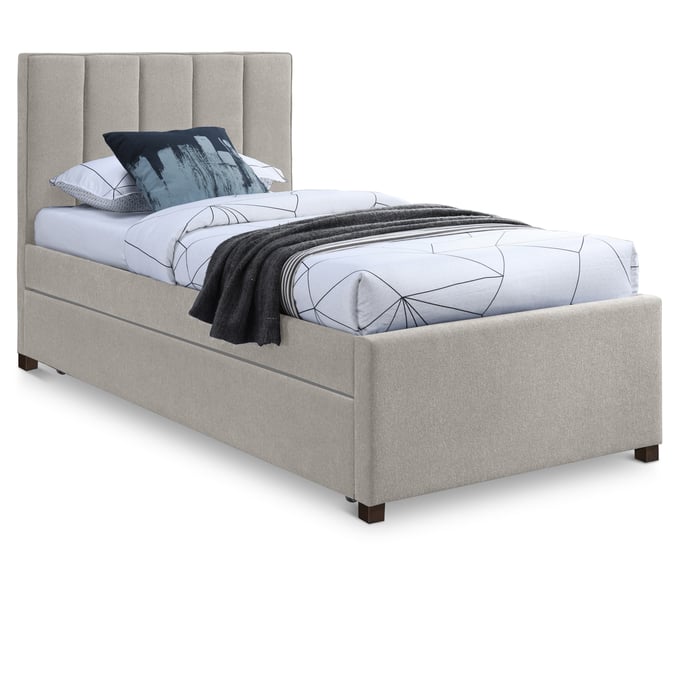 Meridian Furniture Harper Beige Twin Trundle Bed MRD-HARPERBEIGE-T