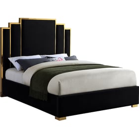 Meridian Furniture Hugo Black Velvet King Bed