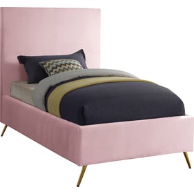 Meridian Furniture Jasmine Pink Velvet Twin Bed