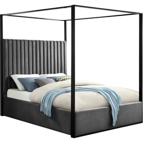 Meridian Furniture Jax Grey Velvet King Bed