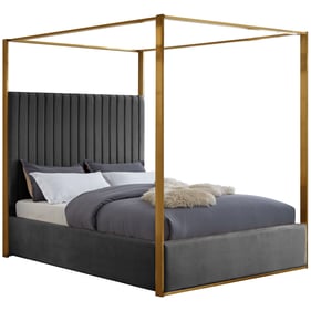 Meridian Furniture Jones Grey Velvet King Canopy Bed