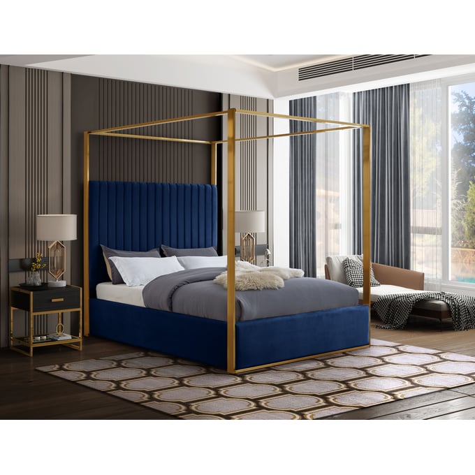 Navy blue on sale canopy bed