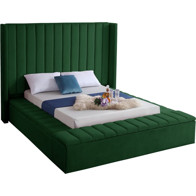 Design Edge Ungarie  Green Velvet King Bed DE-23274093