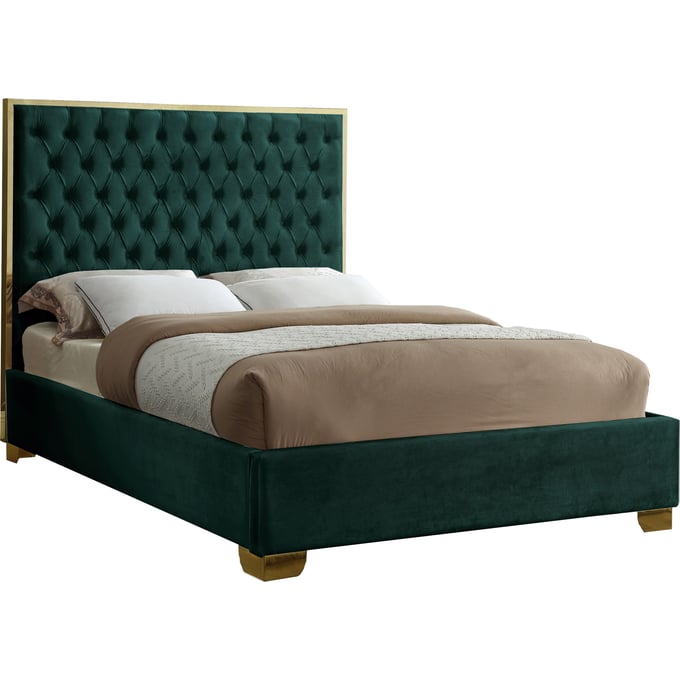 Meridian Furniture Lana Green Velvet Full Bed MRD-LANAGREEN-F