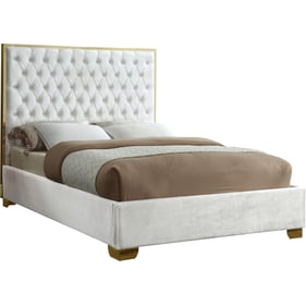 Meridian Furniture Lana White Velvet King Bed