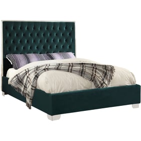 Design Edge Valley Heights  Green Velvet Queen Bed