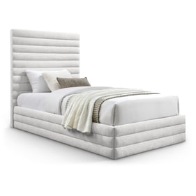 Meridian Furniture Maxwell Cream Textured Fabric Twin Platform Bed