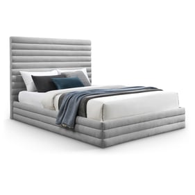 Meridian Furniture Maxwell Grey Textured Fabric Full Platform Bed