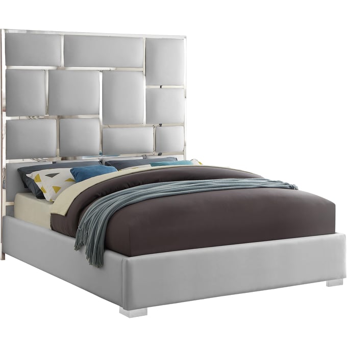 Meridian Furniture Milan White Vegan Leather King Bed MRD-MILANWHITE-K