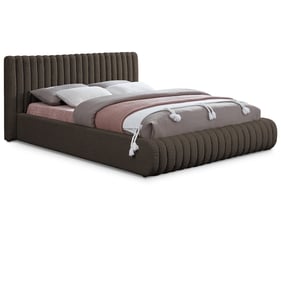 Meridian Furniture Nash Brown Boucle Fabric Full Platform Bed