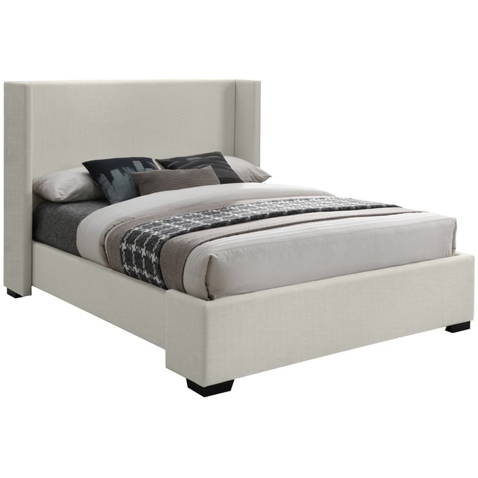 Meridian Furniture Oxford Beige Fabric Queen Bed MRD-OXFORDBEIGE-Q