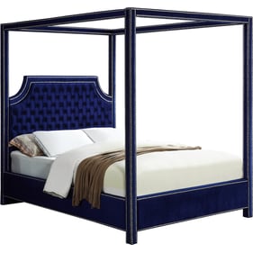 Design Edge Chinchilla  Navy Velvet King Bed