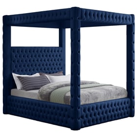 Meridian Furniture Royal Navy Velvet Queen Bed