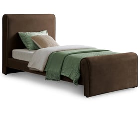 Meridian Furniture Sloan Brown Velvet Twin Bed