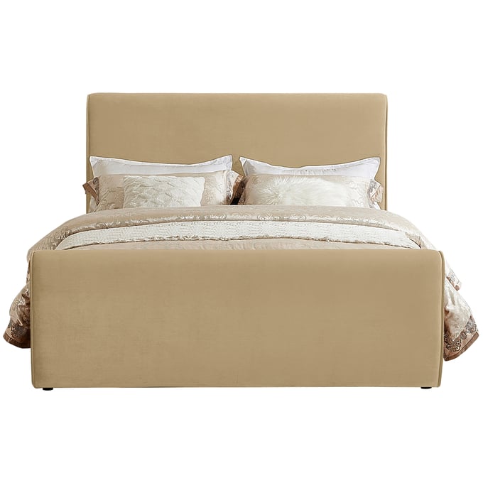 Meridian Furniture Sloan Camel Velvet Full Bed MRD-SLOANCAMEL-F