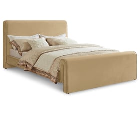 Meridian Furniture Sloan Camel Velvet Queen Bed