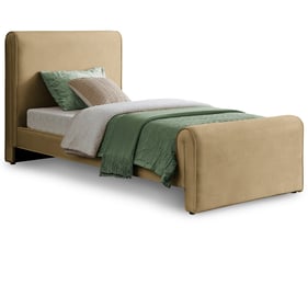 Meridian Furniture Sloan Camel Velvet Twin Bed