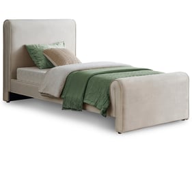 Meridian Furniture Sloan Cream Velvet Twin Bed