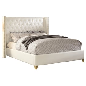 Meridian Furniture Soho White Vegan Leather King Bed