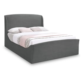 Meridian Furniture Tess Grey Velvet King Bed