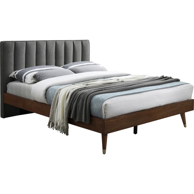 Meridian Furniture Vance Grey Fabric Queen Bed MRD-VANCEGREY-Q