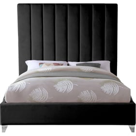 Meridian Furniture Via Black Velvet King Bed