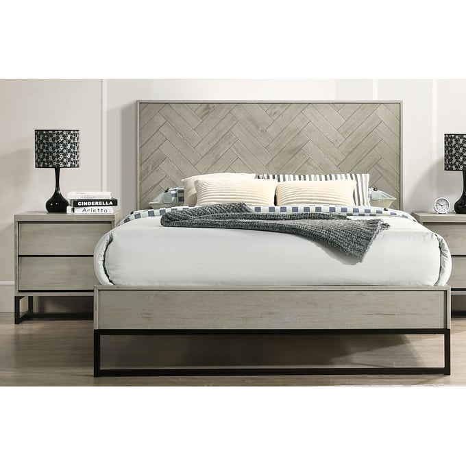 Meridian Furniture Weston Grey Stone 2pc Bedroom Set with Queen Bed MRD-WESTON-BR-S2