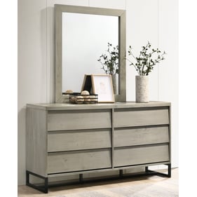 Meridian Furniture Weston Grey Stone Dresser and Mirror