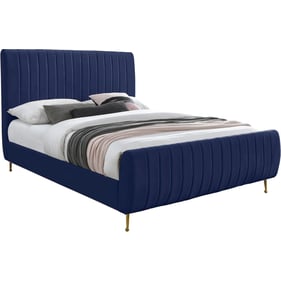 Meridian Furniture Zara Navy Velvet Queen Bed