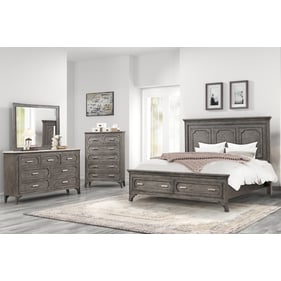 New Classic Furniture Lisbon Gray 4pc Queen Bedroom Set B-DR-MR-CH