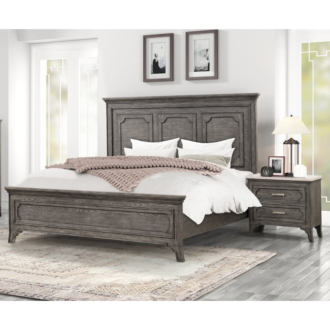 New Classic Furniture Lisbon Gray 2pc Queen Bedroom Set B-NS NCF-00-1605-BR-2PC