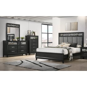 New Classic Furniture Obsidian Black 4pc Queen Bedroom Set B-DR-MR-CH