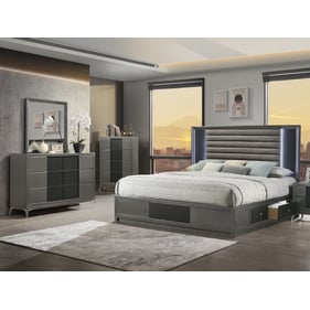 New Classic Furniture Nocturne Slate Gray 4pc Queen Bedroom Set B-DR-MR-CH