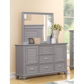 New Classic Furniture Jamestown Gray Dresser and Mirror