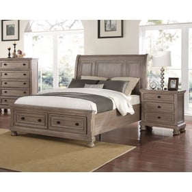 New Classic Furniture Allegra Gray Pewter 2pc Bedroom Set With Cal King Sto...