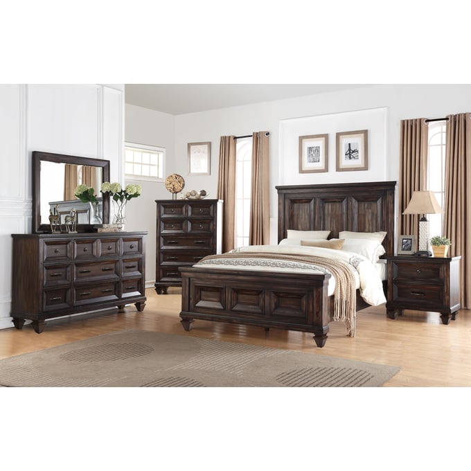 New Classic Furniture Sevilla Walnut 6pc King Bedroom Set B-DR-MR-CH-2NS NCF-00-2264-16N