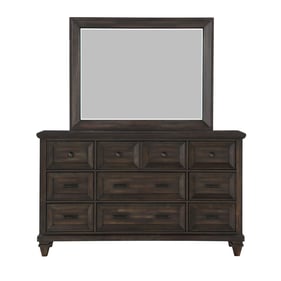 New Classic Furniture Sevilla Walnut Dresser and Mirror