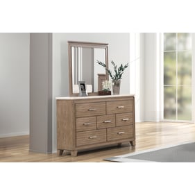 New Classic Furniture Glen Park Almond Dresser and Mirror