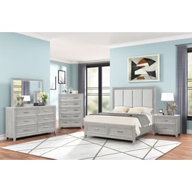 New Classic Furniture Fiona Gray 5pc Queen Bedroom Set B-DR-MR-CH-NS