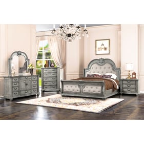 New Classic Furniture Contessa Gray Silver King 5pc Bedroom Set