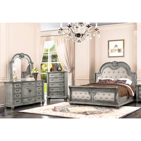 New Classic Furniture Contessa Gray Silver 4pc Queen Bedroom Set B-DR-MR-CH