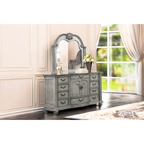 New Classic Furniture Contessa Gray Dresser and Mirror