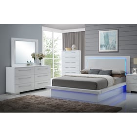 New Classic Furniture Sapphire White 4pc King Bedroom Set B-DR-MR-CH