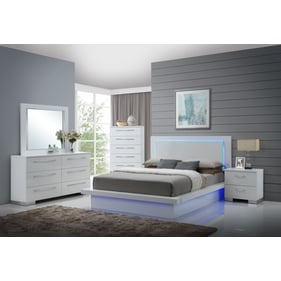 New Classic Furniture Sapphire White 6pc King Bedroom Set B-DR-MR-CH-2NS