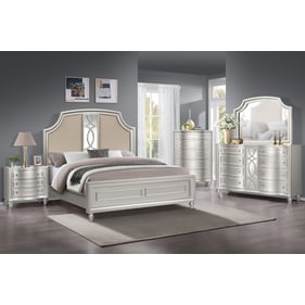 New Classic Furniture Reflections Gray Silver 6pc King Bedroom Set B-DR-MR-...